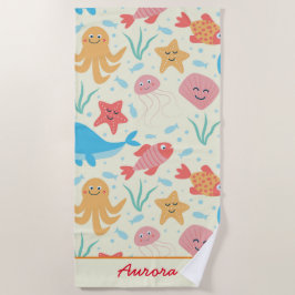 Onder het Zee Funny Colorful Creatures Custom Strandlaken