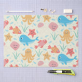 Onder het Zee Funny Colorful Creatures Pattern Tissuepapier (Craft)