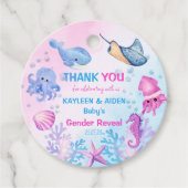 Onder het zee gender onthullen schattig dank je gu bedankjes labels (Voorkant)