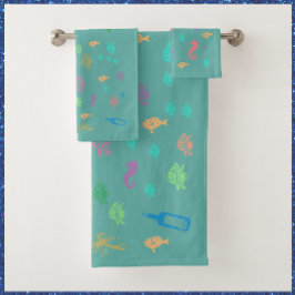 Onder het Zee "Genormaliseerde Ocean Blue Towel Se Bad Handdoek