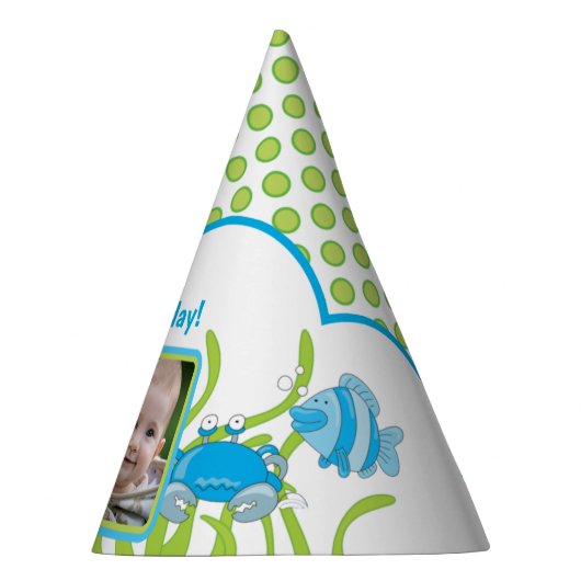 Onder het Zee Gepersonaliseerde 1e verjaardag foto Feesthoedjes (Rechts)