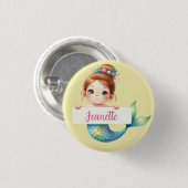 Onder het Zee - Gepersonaliseerde Zeemeermin Ronde Button 3,2 Cm (Voorkant /achterkant)