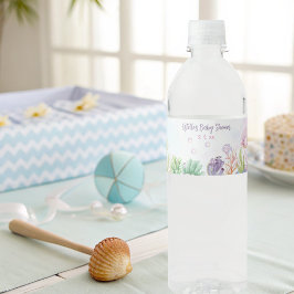 Onder het Zee Girl Baby shower Bottle Label Waterfles Etiket