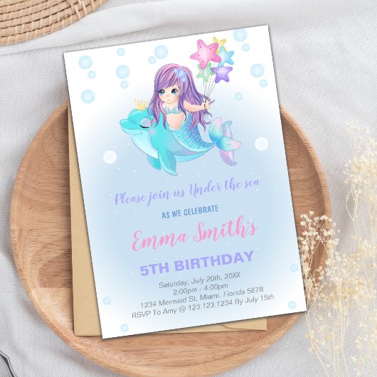 Onder het Zee Girl Party Kaart