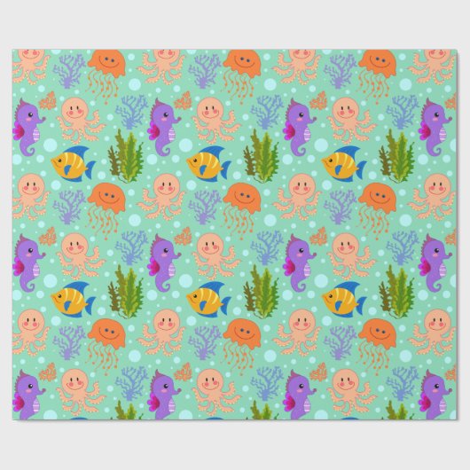 Onder het Zee glanzend omslagpapier, 30 x 6 inch Cadeaupapier (Vlak)