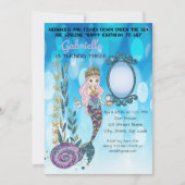 Onder het Zee Glitter Mermaid verjaardagsuitnodigi Kaart (Voorkant)