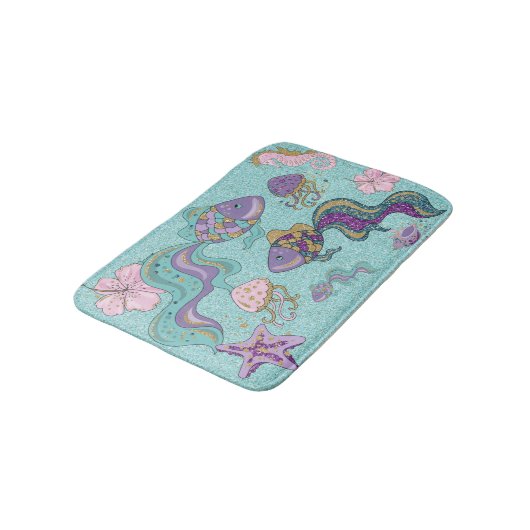 Onder het Zee Glittering Pastel Bath Mat (Gekanteld)