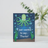 Onder het Zee Groene Octopus Dank U Briefkaart (Staand voorkant)