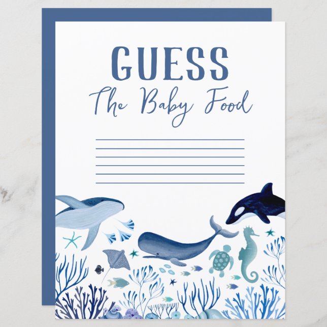 Onder het Zee Guess de Baby Food Games (Voorkant / Achterkant)