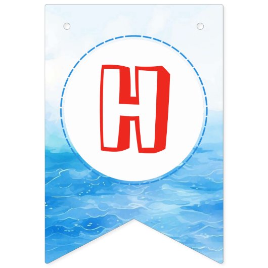 Onder het Zee Happy Birthday Banner voor kinderen (Tweede vlag)