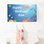 Onder het Zee Happy Birthday Kinder Spandoek (Insitu)