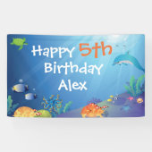 Onder het Zee Happy Birthday Kinder Spandoek (Horizontaal)