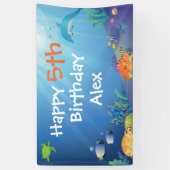 Onder het Zee Happy Birthday Kinder Spandoek (Verticaal)