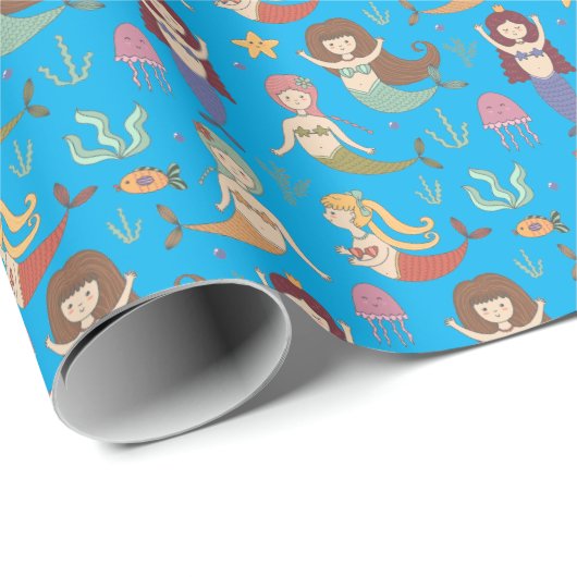 onder het Zee Happy Mermaid doet wat Mermaids doen Cadeaupapier (Rol Hoek)