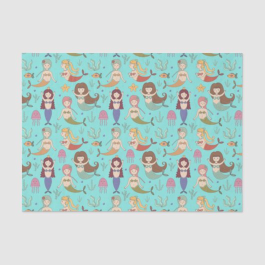 onder het Zee Happy Mermaid doet wat Mermaids doen Tissuepapier (Voorkant)