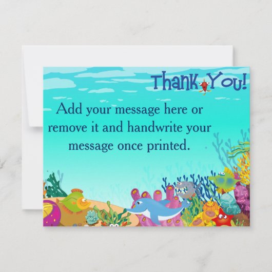 Onder het Zee Hartelijk dank Bedankkaart (Voorkant)