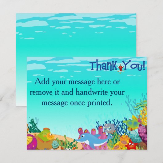 Onder het Zee Hartelijk dank Bedankkaart (Voorkant / Achterkant)