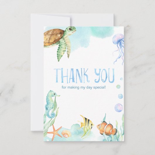 Onder het Zee Hartelijk dank Bedankkaart (Voorkant)