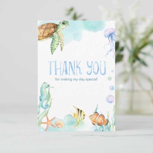 Onder het Zee Hartelijk dank Bedankkaart (Staand voorkant)