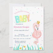 Onder het Zee, het Baby shower van Baby Flamingo Kaart (Voorkant)