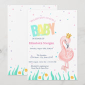 Onder het Zee, het Baby shower van Baby Flamingo Kaart (Voorkant / Achterkant)