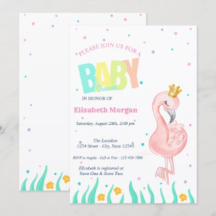 Onder het Zee, het Baby shower van Baby Flamingo Kaart