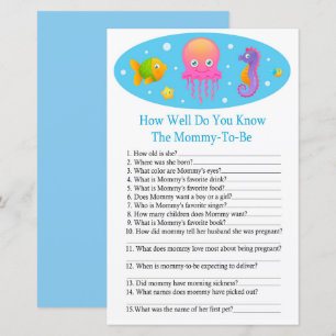 Onder het zee Hoe goed kent u de baby shower