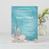 Onder het Zee Honeymoon Shower Invitations Kaart (Staand voorkant)