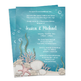 Onder het Zee Honeymoon Shower Invitations Kaart