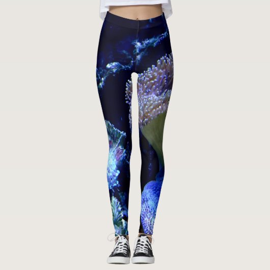 Onder het Zee in blauw en paars Leggings (Voorkant)