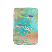 Onder het Zee in Koraal en Blauw Blauwgroen Badmat (Voorkant Verticaal)