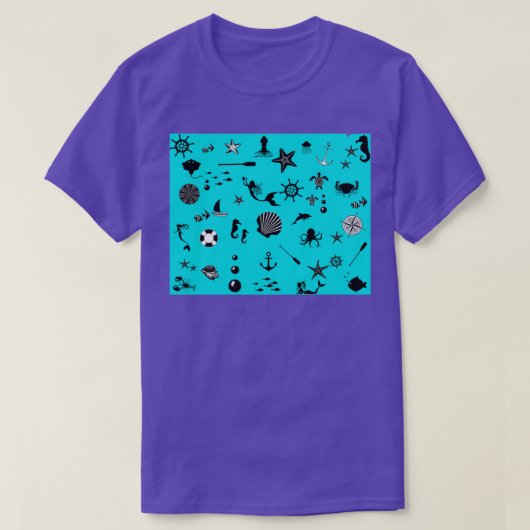 Onder het Zee in Zee Blue T-shirt (Design voorkant)