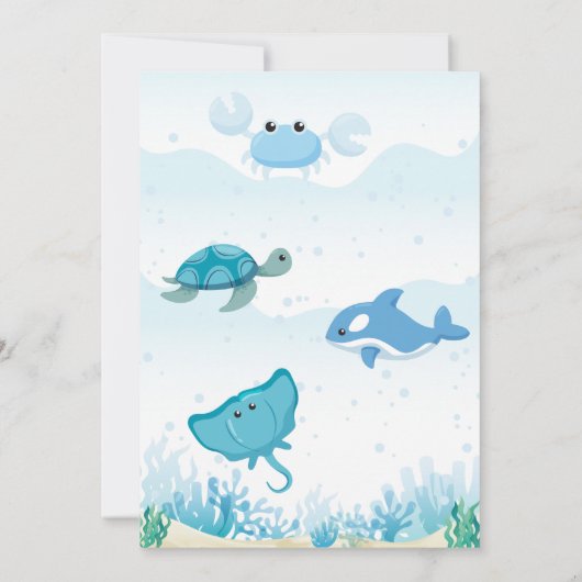 Onder het Zee Invitation Whale Kaart (Achterkant)