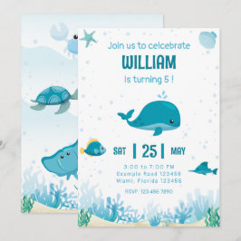Onder het Zee Invitation Whale Kaart