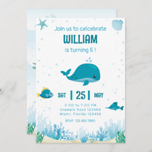 Onder het Zee Invitation Whale Kaart