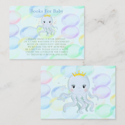 Onder het Zee is de prins Octopus jongen die op Ba Visitekaartje (Voorkant / Achterkant)