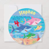 Onder het Zee is de vierde verjaardag van de haaie Kaart (Voorkant)