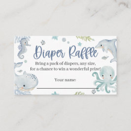 Onder het Zee is een luierkaart voor een jongen Informatiekaartje