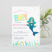 Onder het Zee is het Zeemeermin-Baby shower Kaart (Staand voorkant)