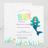 Onder het Zee is het Zeemeermin-Baby shower Kaart (Voorkant / Achterkant)