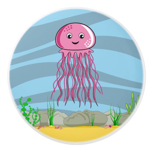 Onder het Zee Jelly Fish Ceramic Knob Keramische Knop (Voorkant)