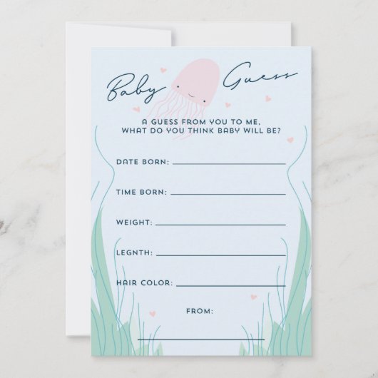 Onder het Zee Jellyfish Baby Kaart (Voorkant)