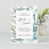 Onder het Zee Jellyfish Baby shower Invitation Kaart (Staand voorkant)