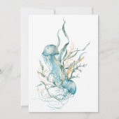 Onder het Zee Jellyfish Baby shower Invitation Kaart (Achterkant)