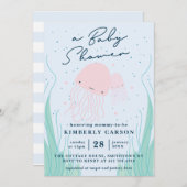 Onder het Zee Jellyfish Baby shower Kaart (Voorkant / Achterkant)