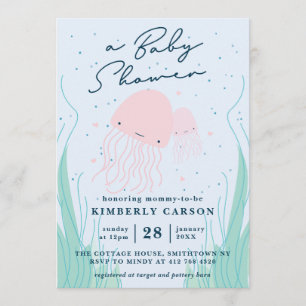 Onder het Zee Jellyfish Baby shower Kaart