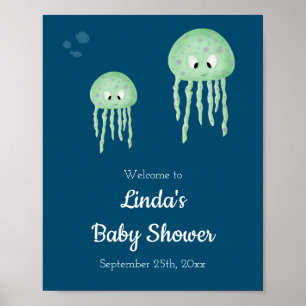 Onder het Zee Jellyfish Baby shower Welkom Poster