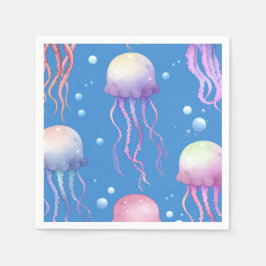Onder het Zee Jellyfish Blue Servet