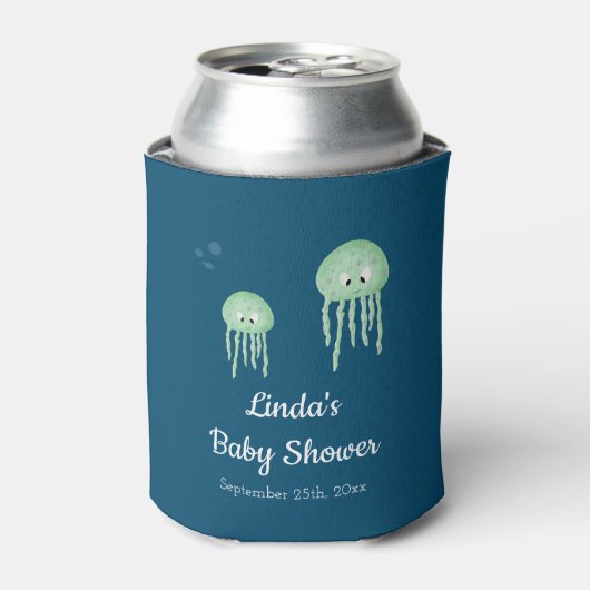 Onder het Zee Jellyfish Genderneutraal Baby shower Blikjeskoeler (Blikje Voorkant)