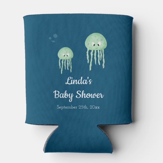 Onder het Zee Jellyfish Genderneutraal Baby shower Blikjeskoeler (Achterkant)